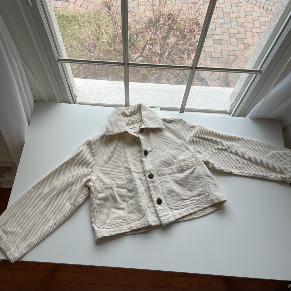 BACK BEAT CO. cream corduroy cropped jacket